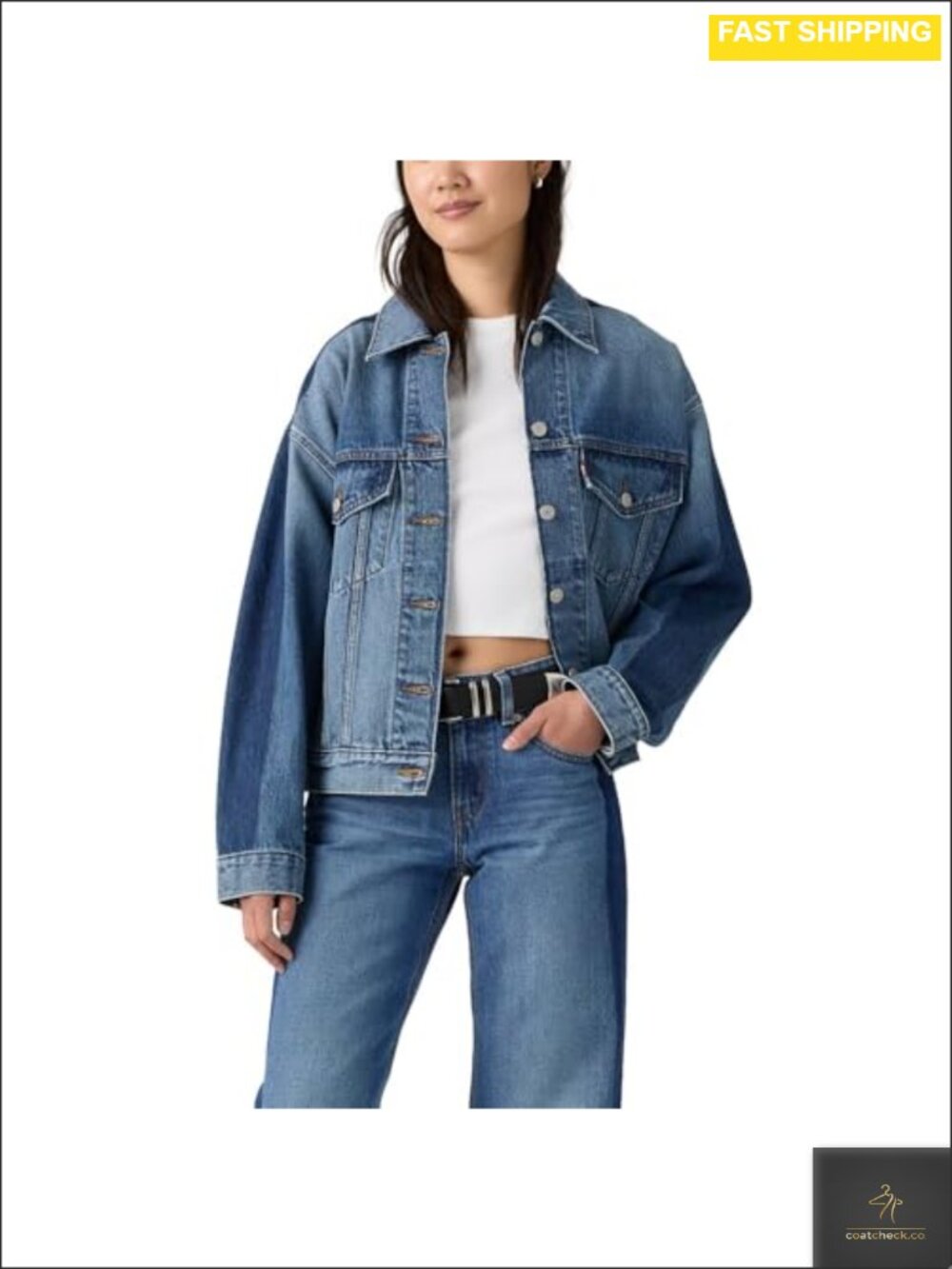 90s Trucker Jacket Pitched Profile Two-Flap Pocket Casual Denim Style